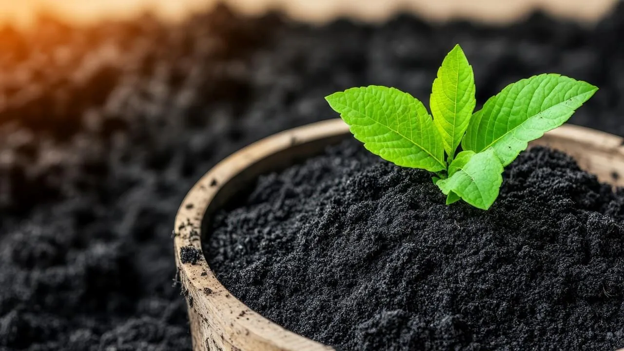 Biochar improves soil structure and nutrient retention, supporting healthier roots, higher fertiliser efficiency, and long-term soil fertility.
