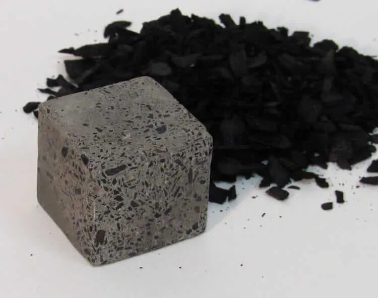 Concrete sample containing biochar as a partial cement replacement