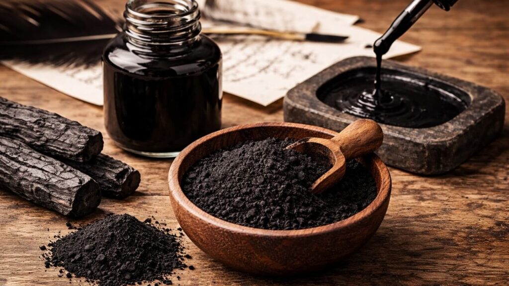 Biochar can serve as a renewable black pigment for inks and coatings, offering deep colour, stable performance, and reduced reliance on fossil-based carbon black.